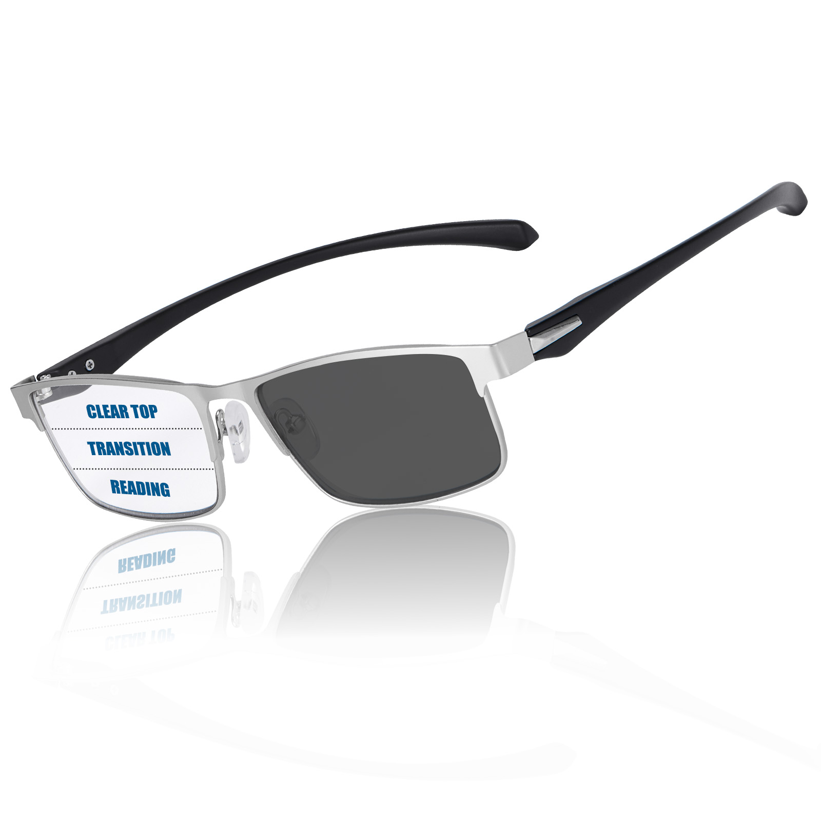 Photochromic Progressive Multifocus Reading Glasses Men Transition Blue Light Blocking Multifocal Computer Readers